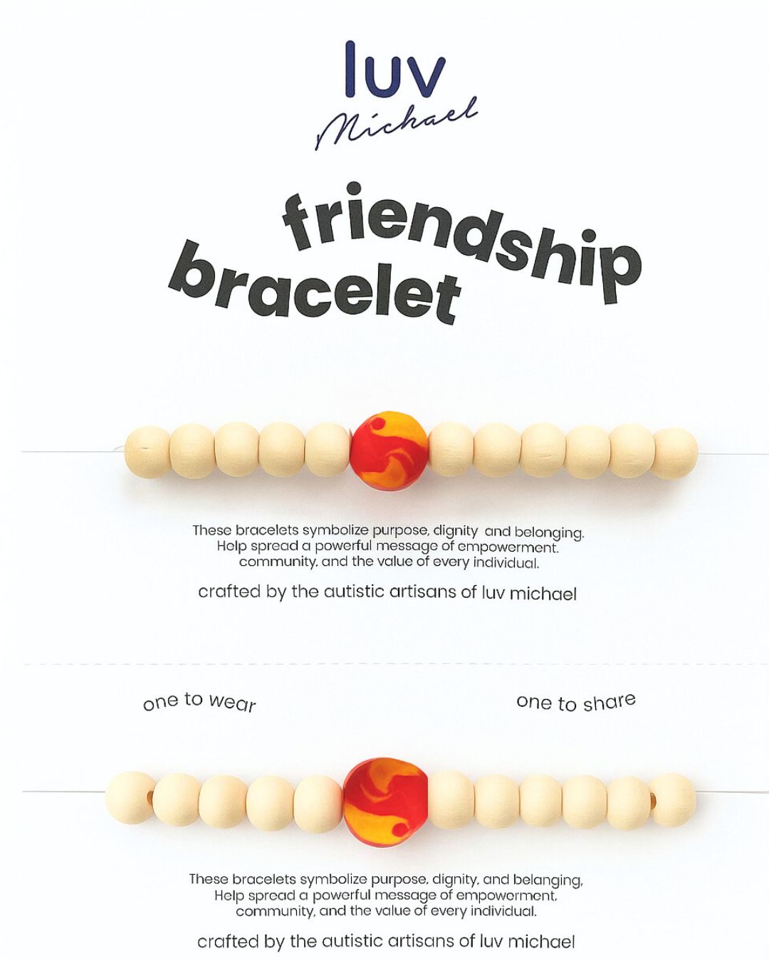Alastair's Bracelet (Pack of 2. One to Wear, One to Share)