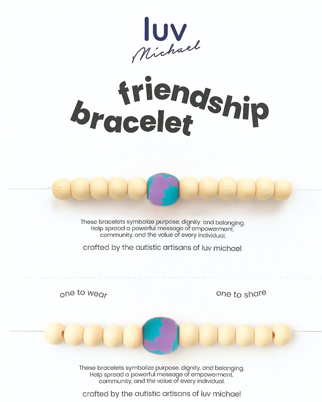 Jenna’s Bracelet (Pack of 2. One to Wear, One to Share)