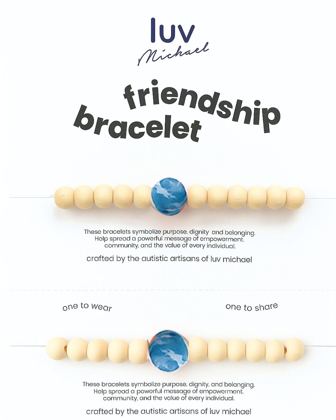 Michael's Bracelet (Pack of 2. One to Wear, One to Share)